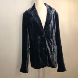 Blue velvet blazer